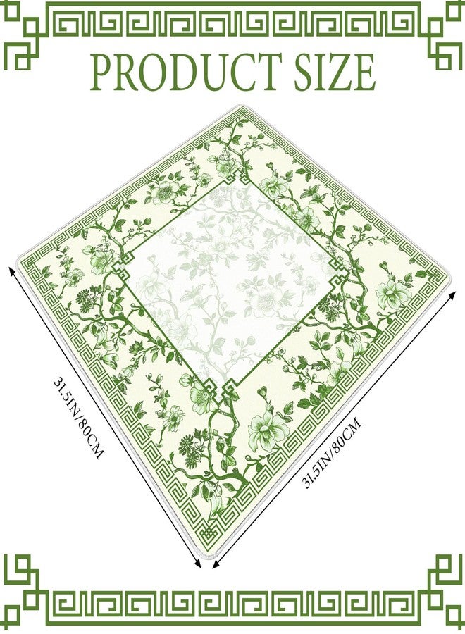 Sonwyoung Chinoiserie Mahjong Mat with 1 Carrying Bag 31.5" x 31.5" Green and White Rubber Anti Slip and Noise Reduction Multi Purpose Game Table Cover for Mahjong, Card, Board Tile Games - Image 2